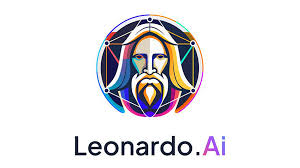 Leonardo AI logo ad text.